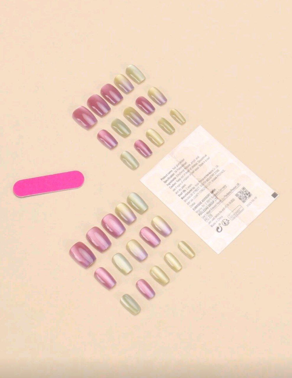 30pcs Square Colorful Nails - Sexy & Sweet Style