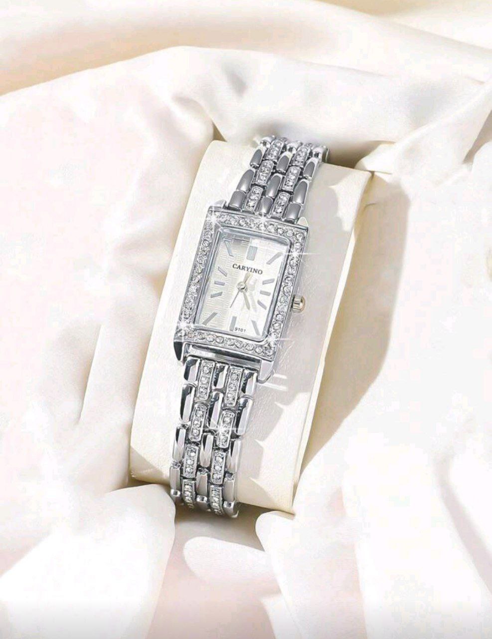 Luxury Square Bracelet Watch for Women with Diamond Details