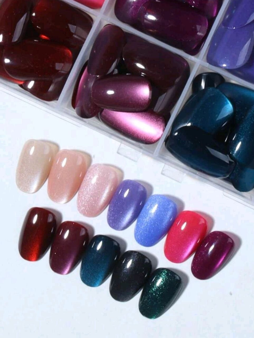 Y2K Short Oval Glossy Press-On Nails – 12 Colors