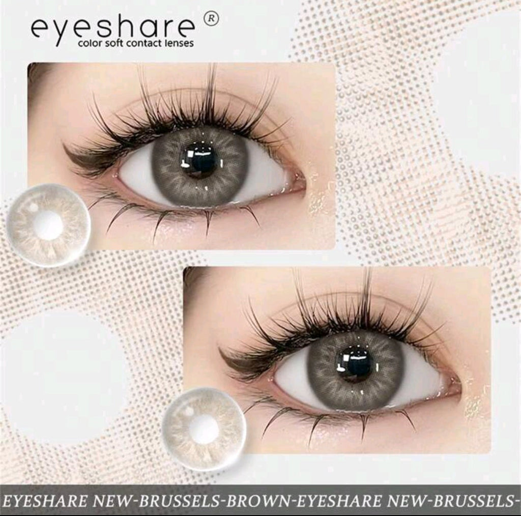EYESHARE Brown Colored Contact Lenses – 14.0mm, Yearly Use