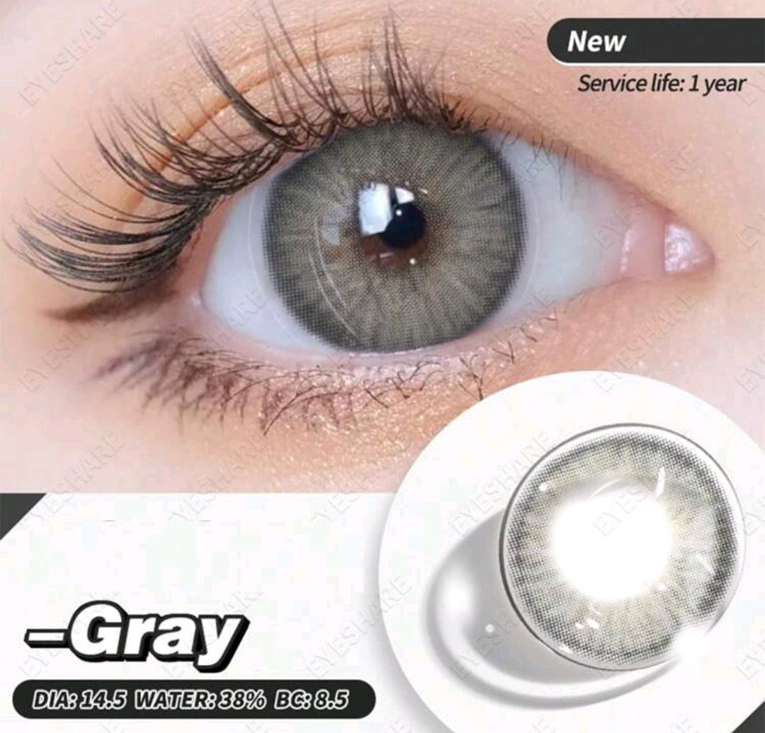 FUNSACHY Gray Contact Lenses – 14.5mm Yearly Wear (Korean Style)
