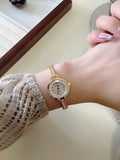 Gold Minimalist Thin Strap Bracelet Style Quartz Watch for Women