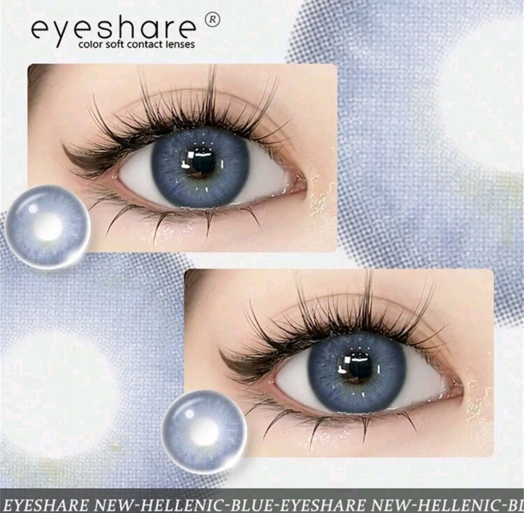EYESHARE Blue Colored Contact Lenses – 14.5mm Yearly Cosmetic Lenses