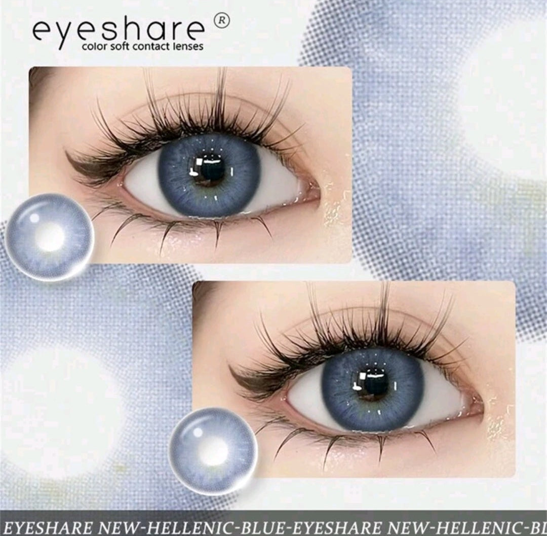 EYESHARE Blue Colored Contact Lenses – 14.5mm Yearly Cosmetic Lenses