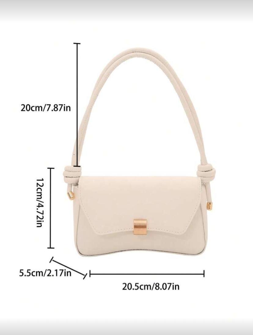 Vintage Lightweight Business Casual Flap Bag – White & Burgundy