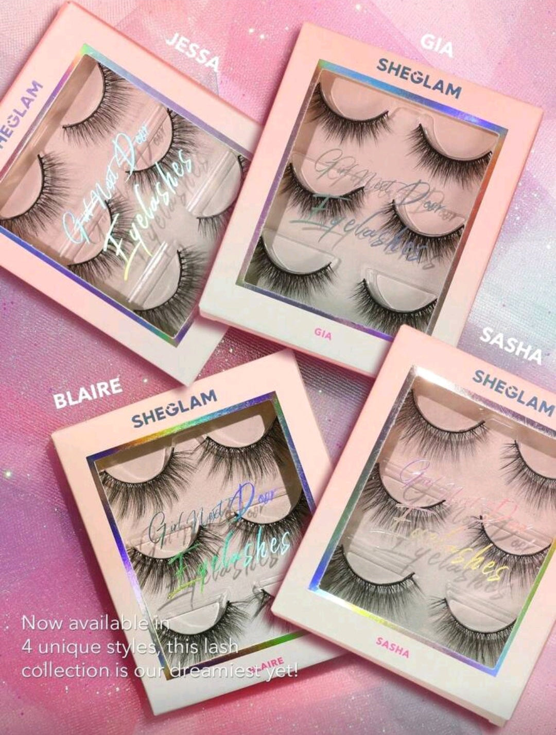SHEGLAM Girl Next Door False Eyelashes – Sasha 3 Pairs Extra Long Natural Lashes