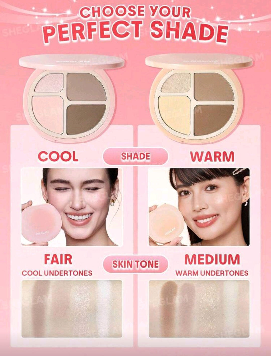SHEGLAM Hypersculpt Highlight & Contour Palette – Warm