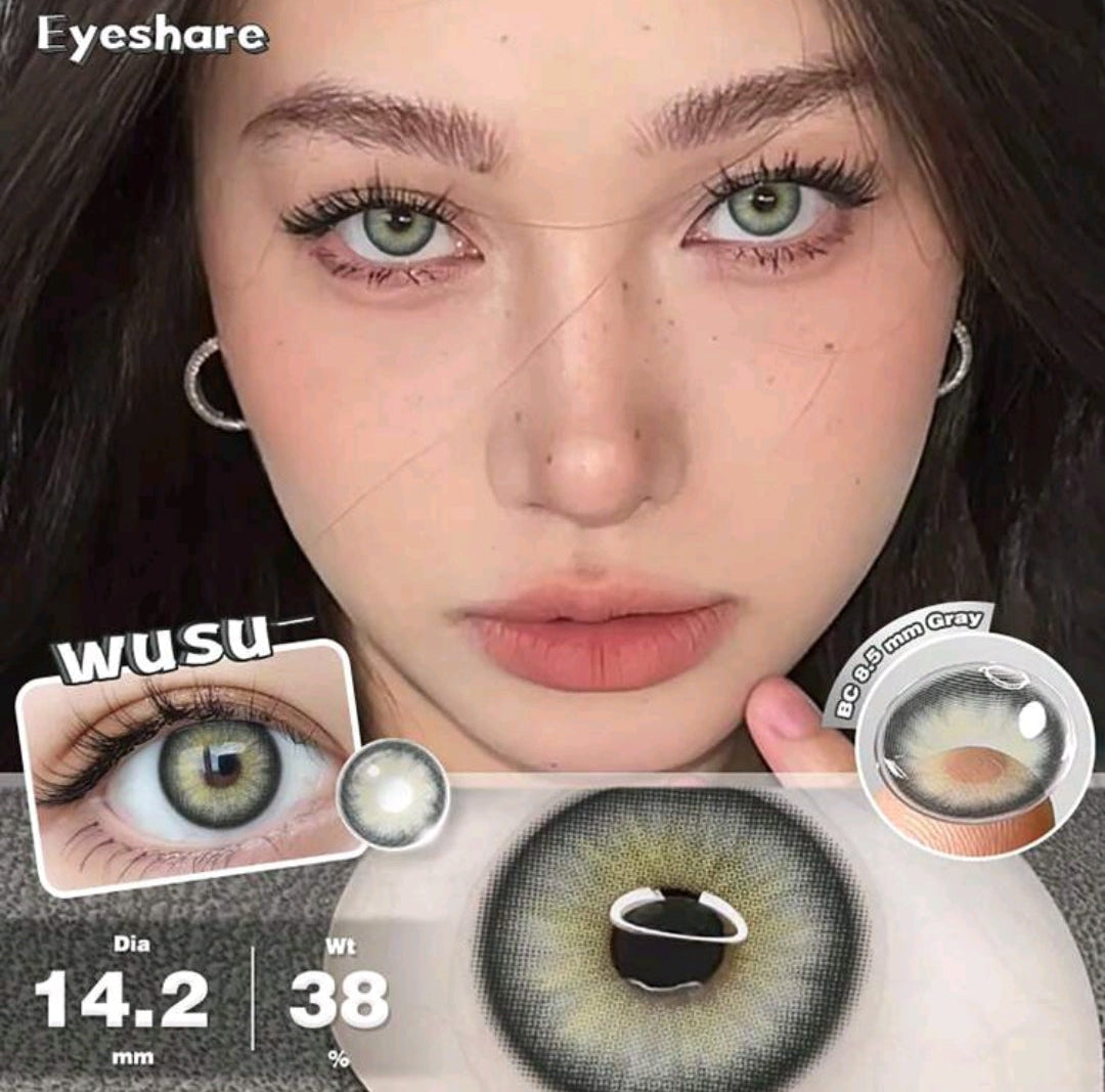 EYESHARE Natural Gray Colored Contact Lenses – 14.2mm Yearly Use