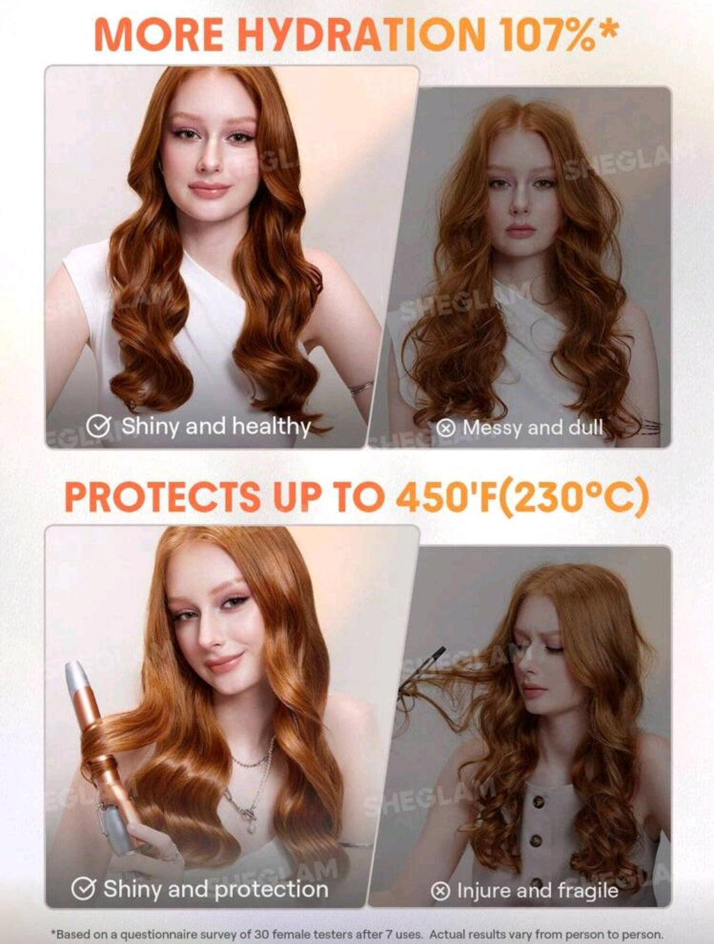 SHEGLAM Hot Streak Thermal Defense Glow Oil – Rose Scent Heat Protection Hair Elixir 10ml
