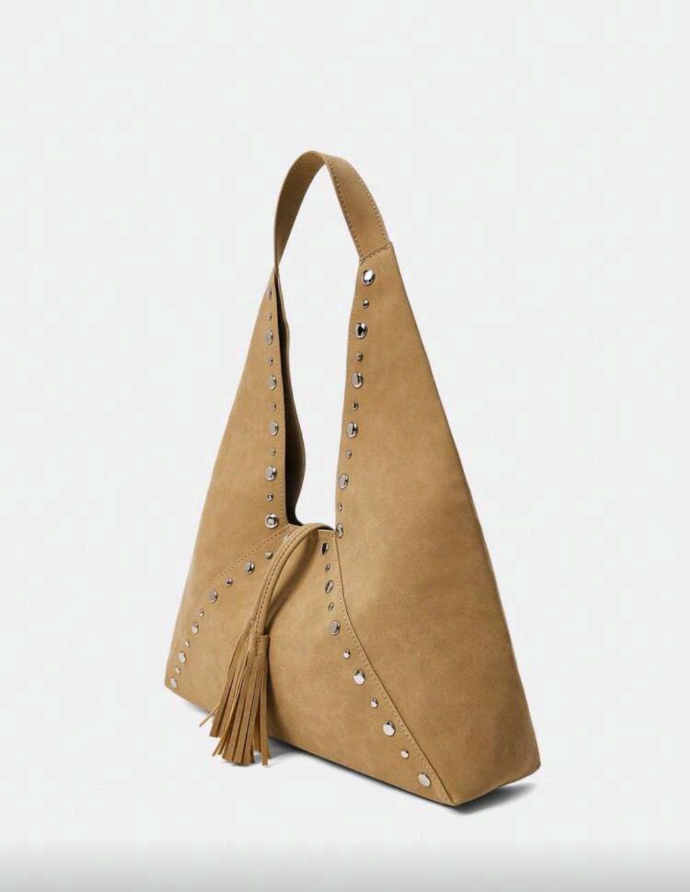 Ladies’ Beige Velvet Shoulder Bag – Daily Commute Style
