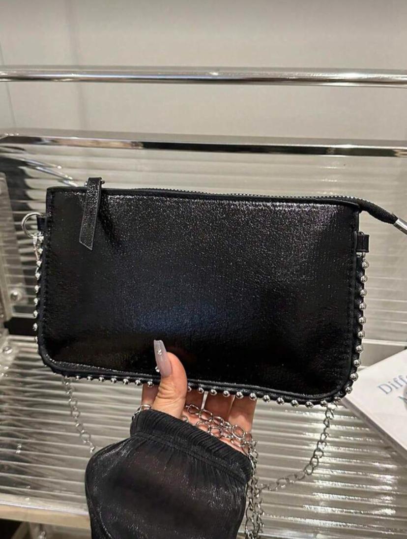 Rectangular PU Leather Phone Crossbody Bag with Chain Strap for Women