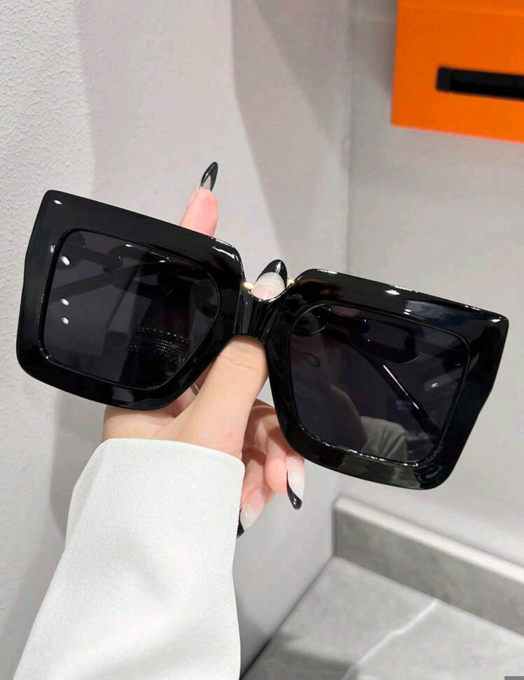 Y2K Large Frame Black Summer Sunglasses – European & American Style
