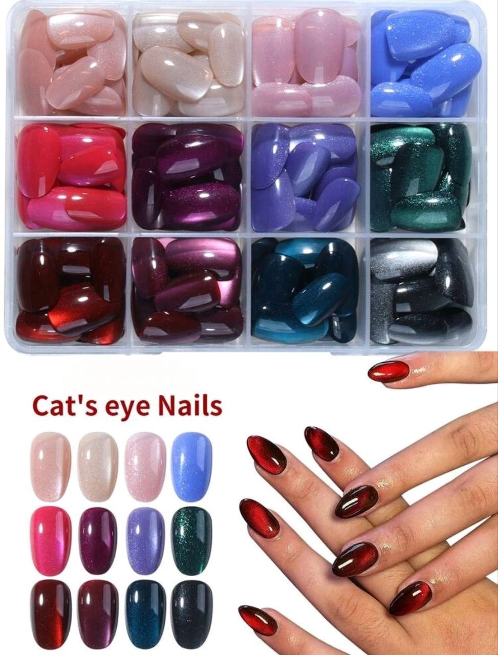 Y2K Short Oval Glossy Press-On Nails – 12 Colors