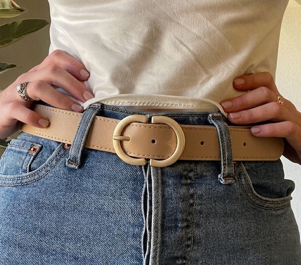 Women’s Double D Buckle PU Leather Belt – Versatile Fashion Accessory