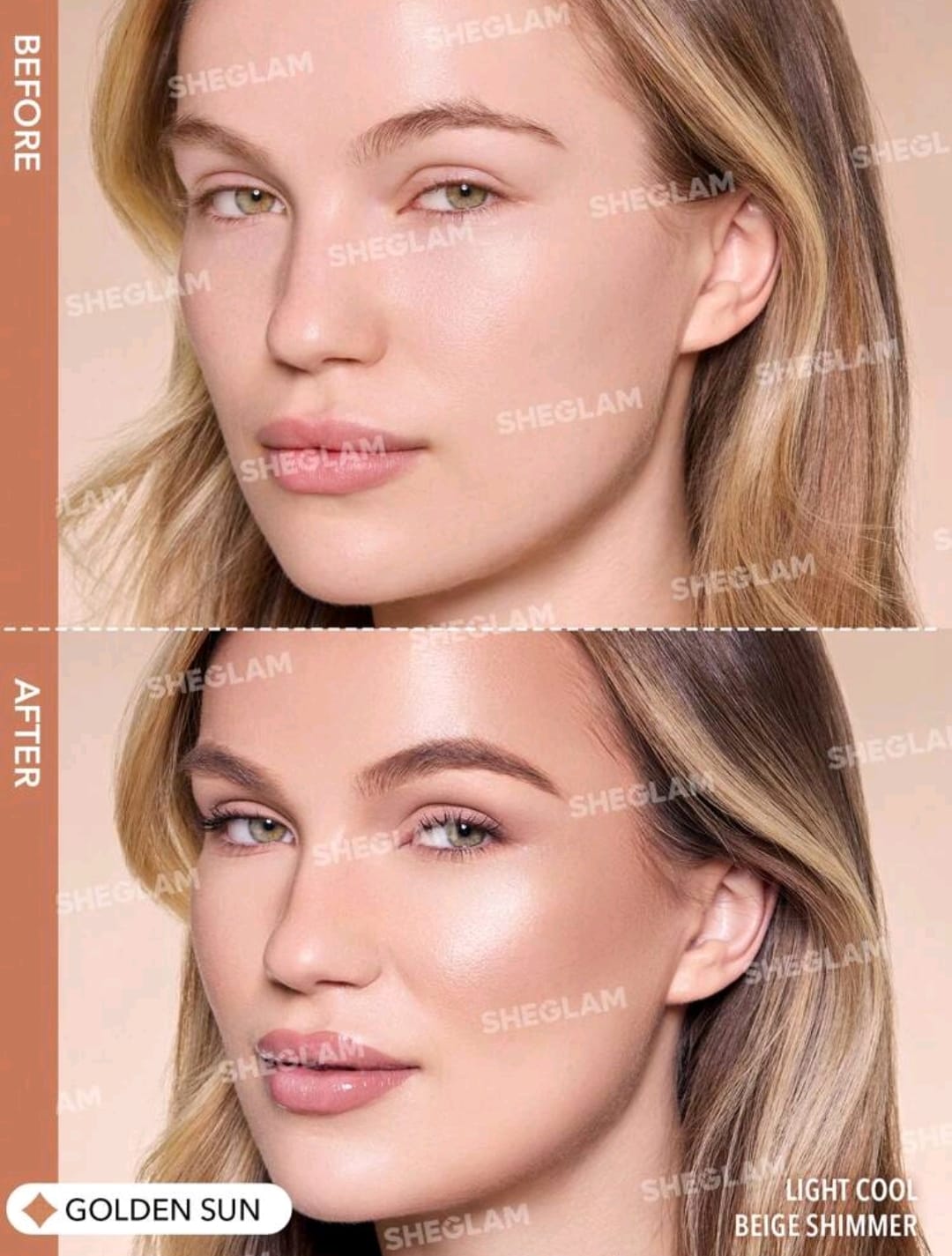 SHEGLAM Sun Beam Matte Liquid Bronzer – Golden Sun Lightweight Blendable Liquid Bronzer for Natural Matte Contour