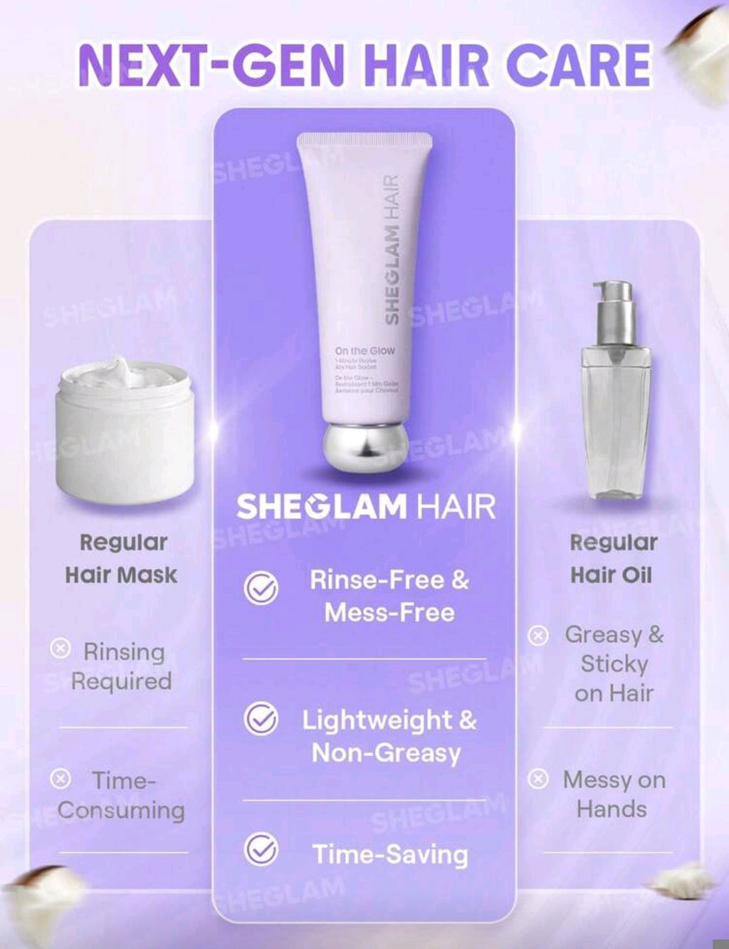 SHEGLAM HAIR On The Glow 1-Minute Airy Hair Sorbet – 25g Leave-In Conditioner
