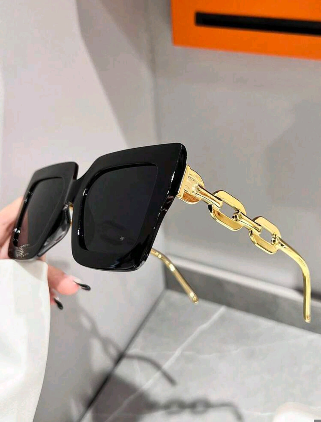 Y2K Large Frame Black Summer Sunglasses – European & American Style