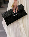 New Luxury Niche Black Leopard Print Clutch Bag