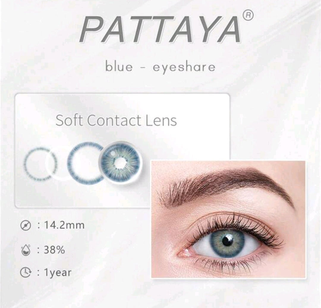 EYESHARE Blue Colored Contact Lenses – 14.2mm, Yearly Use