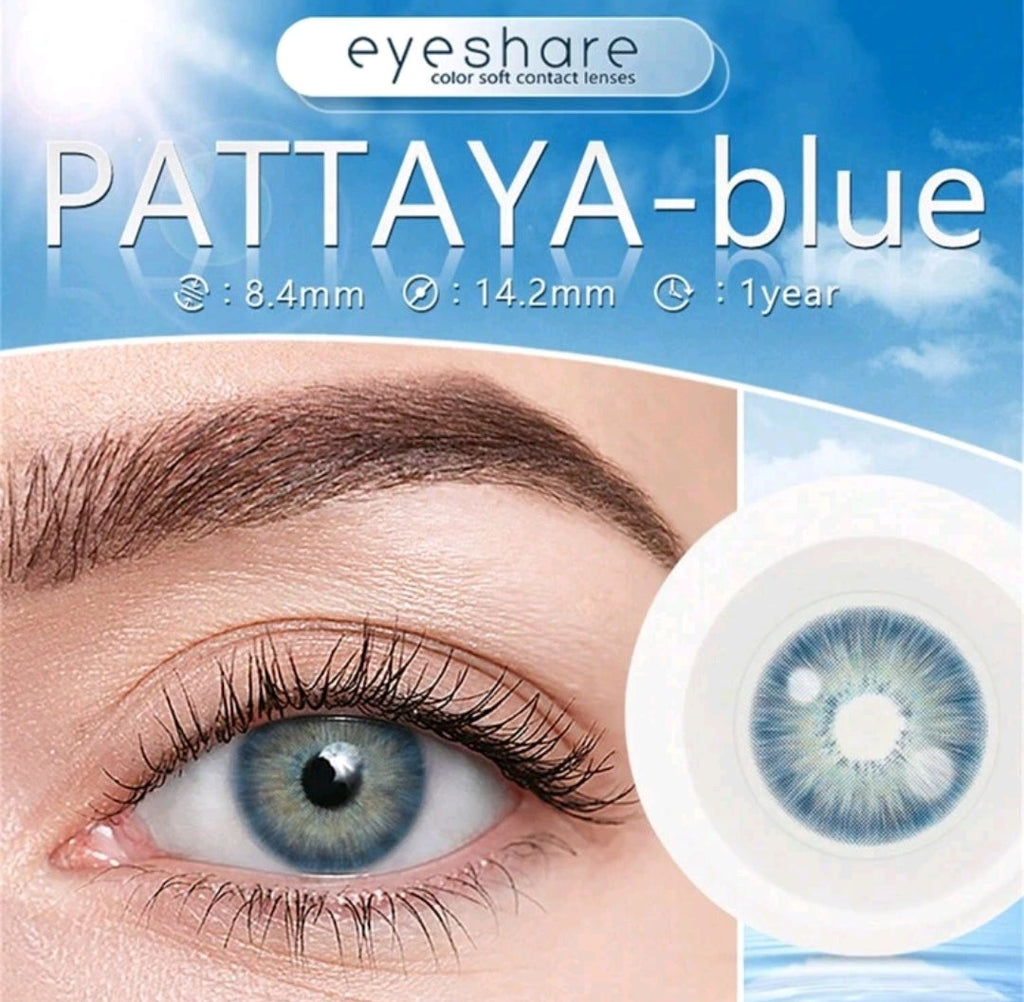 EYESHARE Blue Colored Contact Lenses – 14.2mm, Yearly Use