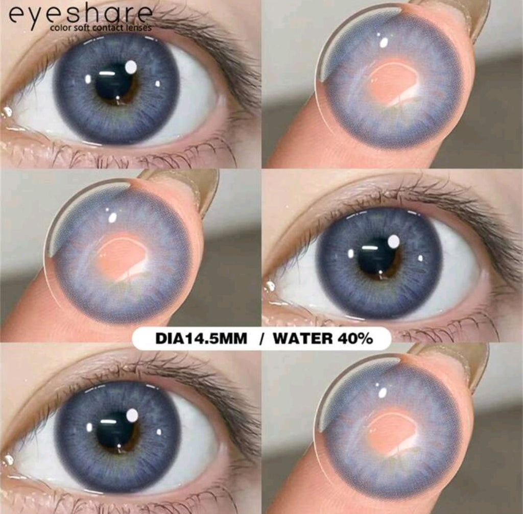 EYESHARE Blue Colored Contact Lenses – 14.5mm Yearly Cosmetic Lenses
