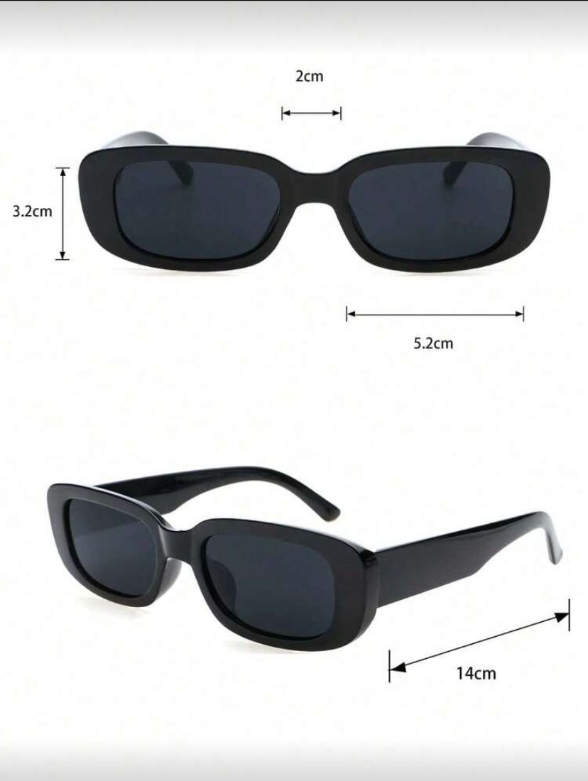 Retro Square Frame Fashion Sunglasses – White, Black & Light Baby Blue