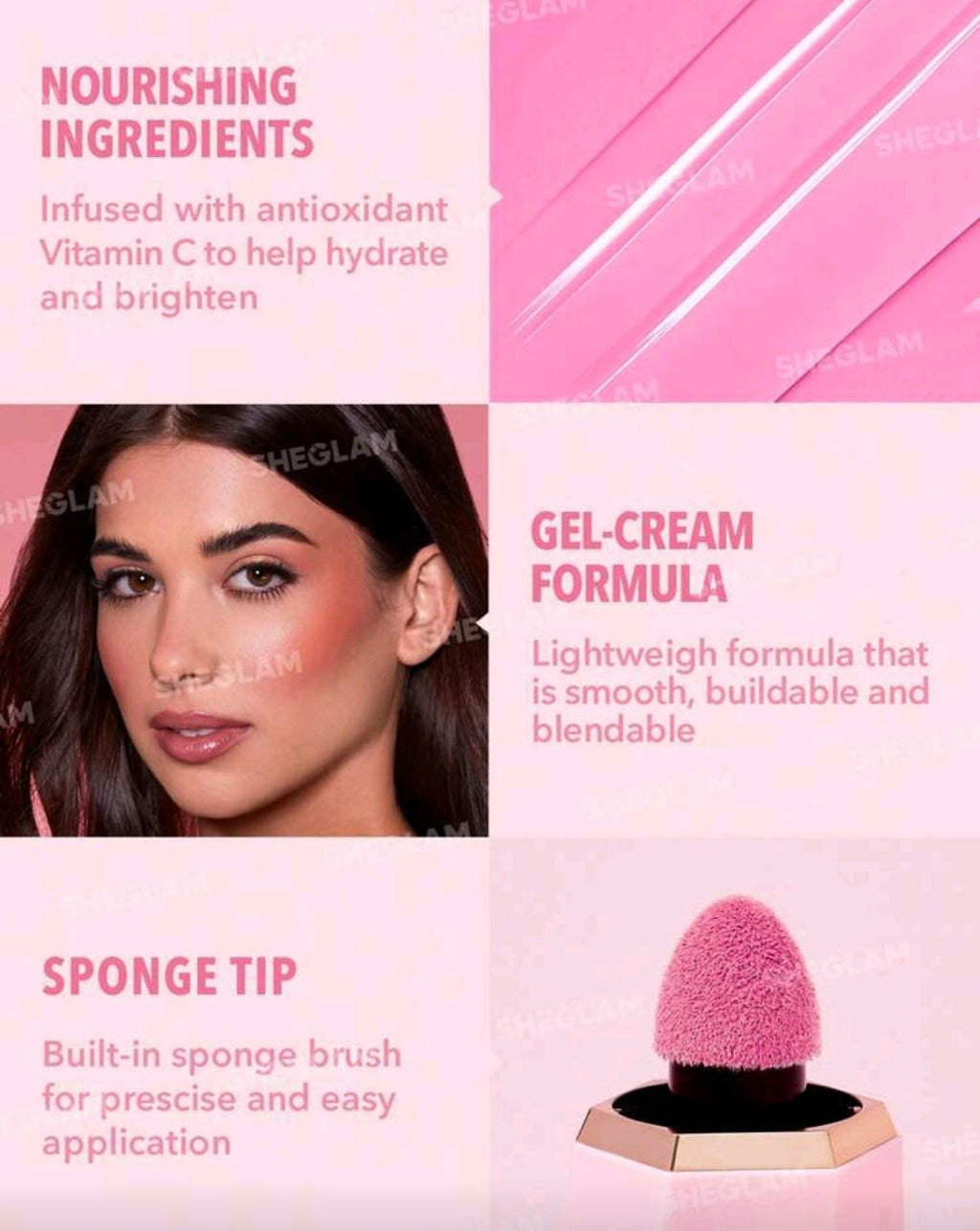SHEGLAM Color Bloom Liquid Blush – Matte Gel Cream Long-Lasting Blush  ( Love Cake, Rose Ritual, On Point)