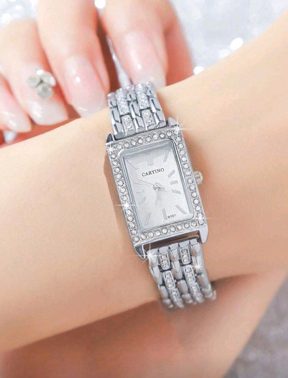 Luxury Square Bracelet Watch for Women with Diamond Details