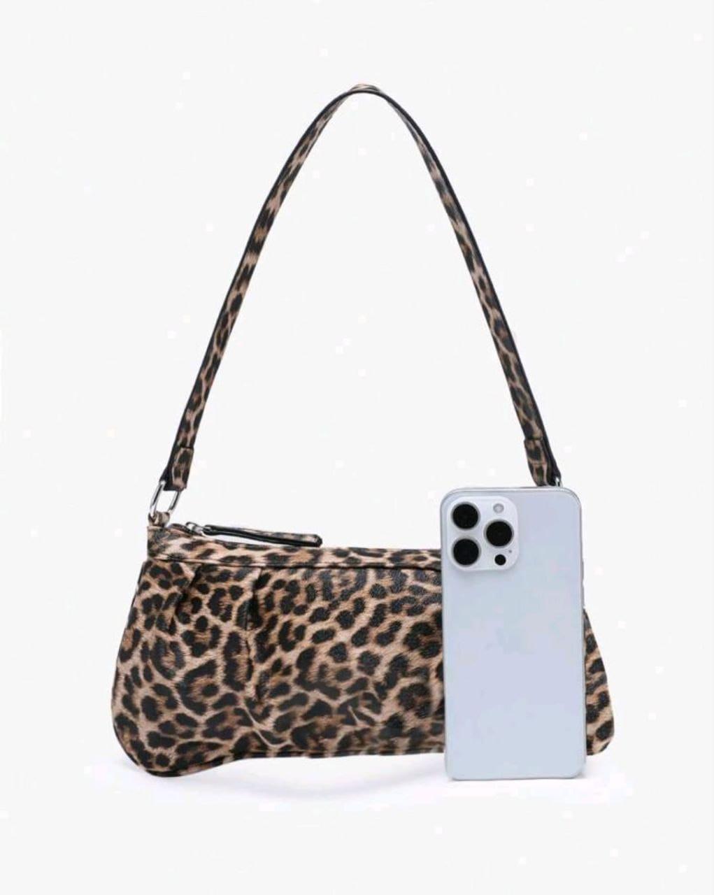 Leopard Print PU Leather Shoulder Bag for Women & Girls