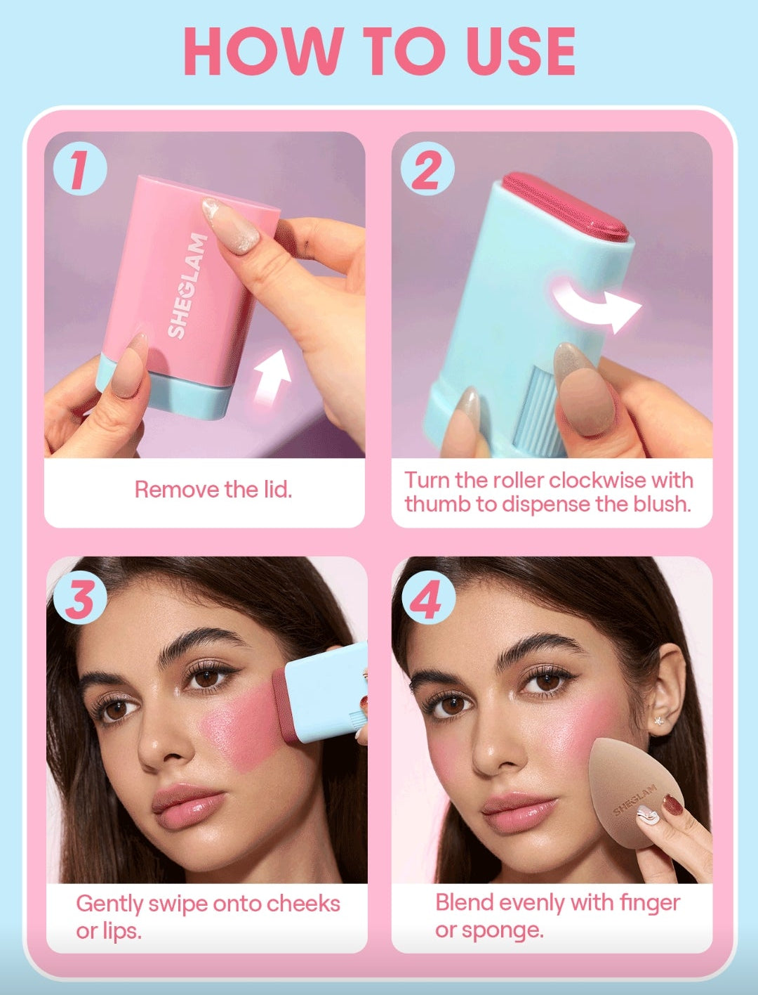 SHEGLAM Glass Glow Blush Stick – Stunner Rare