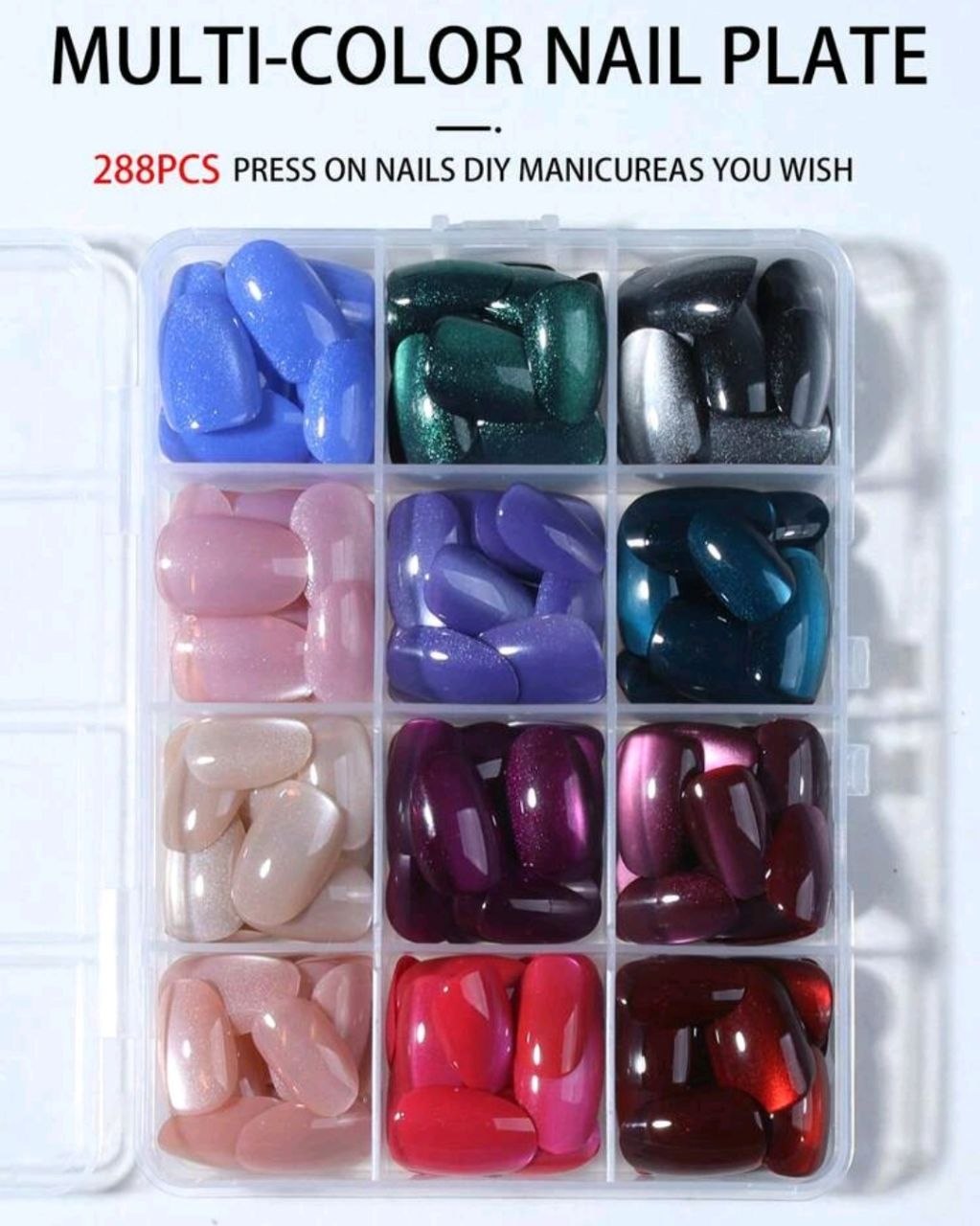 Y2K Short Oval Glossy Press-On Nails – 12 Colors