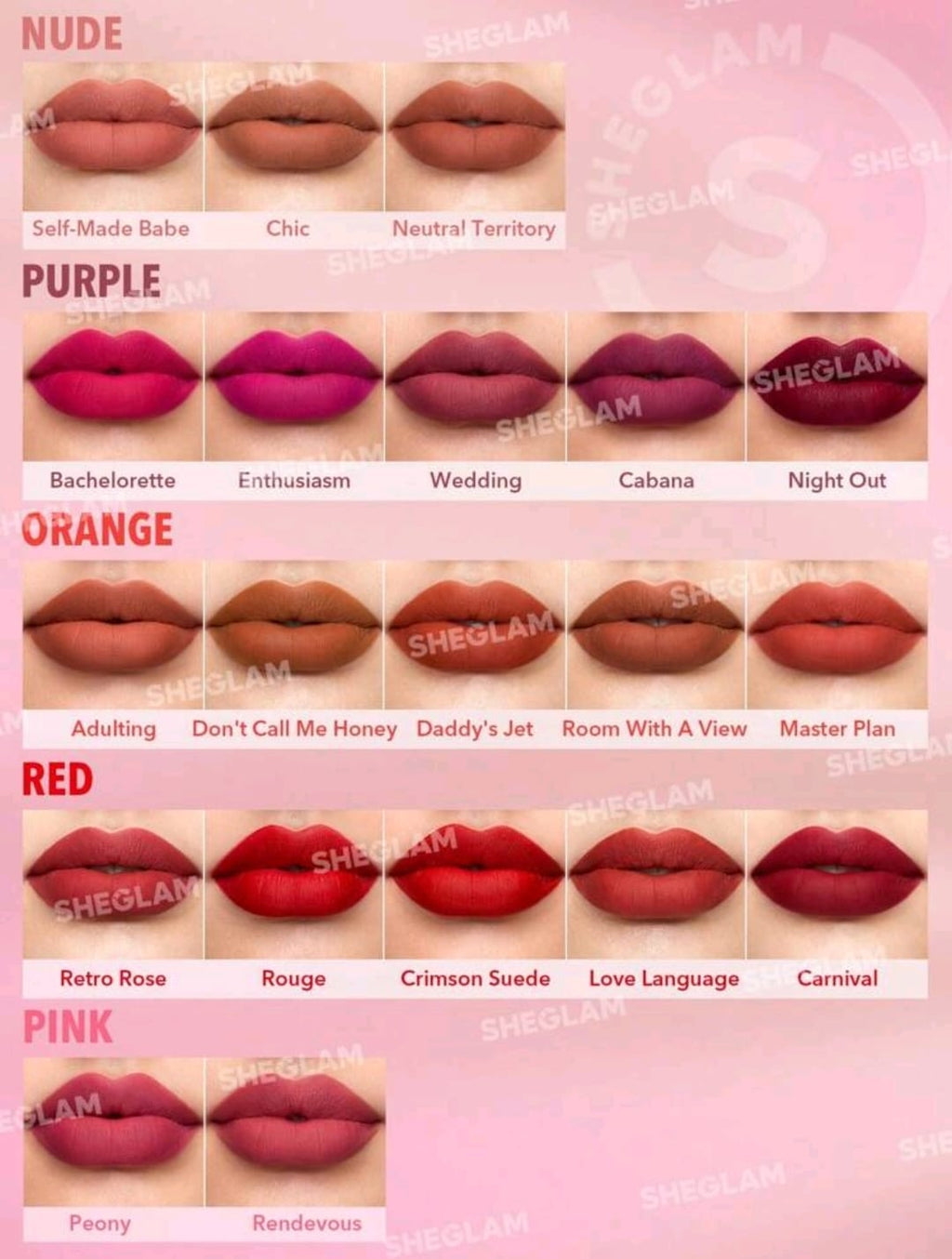 SHEGLAM Matte Allure Lipstick – Long-Lasting High Pigment Velvet Matte Lipstick ( Retro Rose, Daddy`s Jet )
