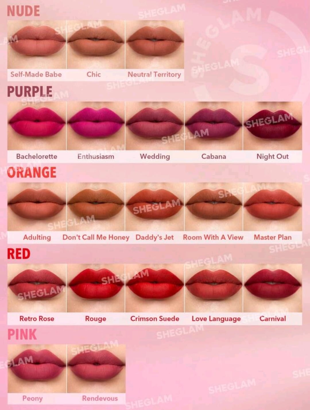SHEGLAM Matte Allure Lipstick – Long-Lasting High Pigment Velvet Matte Lipstick ( Retro Rose, Daddy`s Jet )
