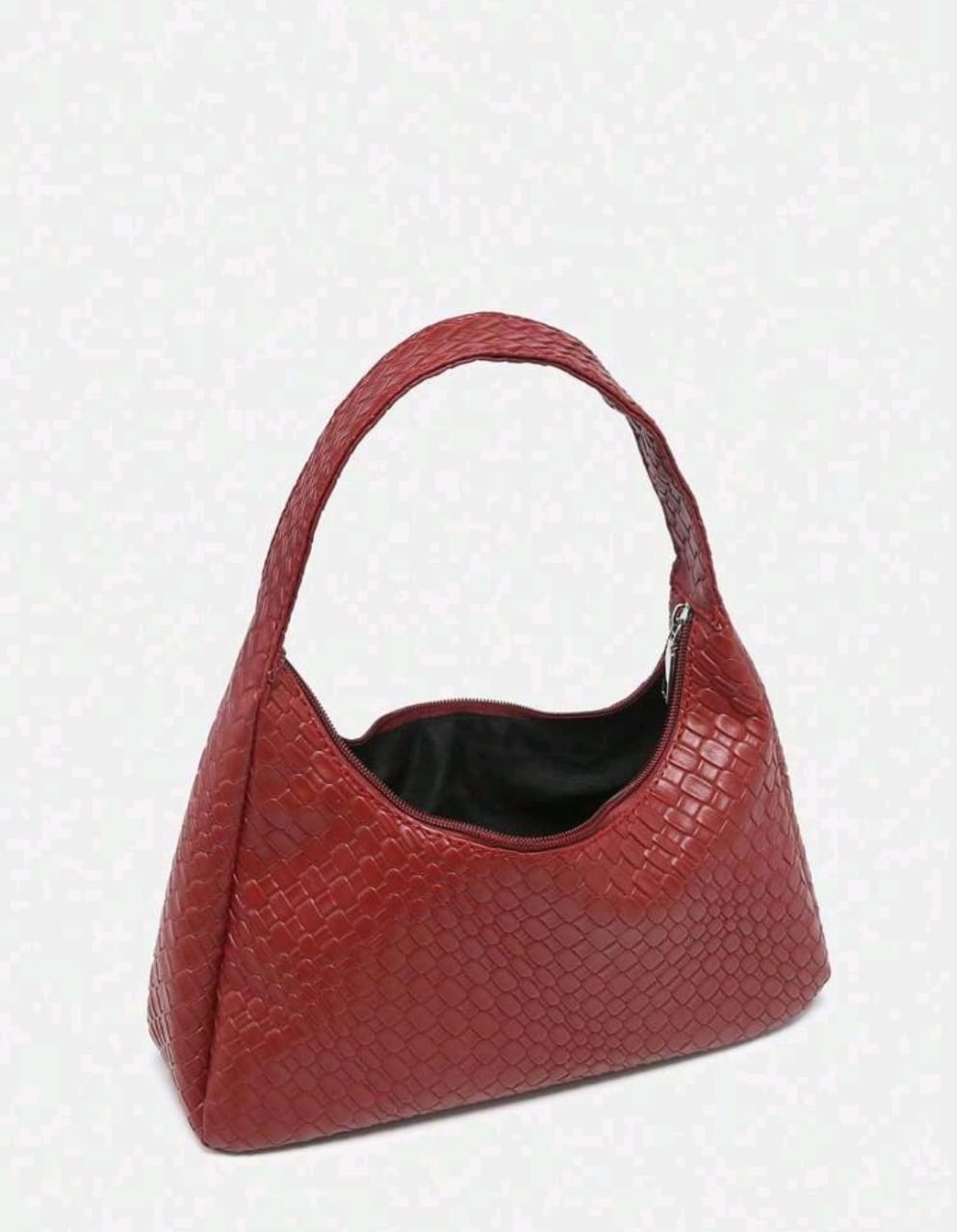 Burgundy PU Leather Shoulder Bag for Women & Girls