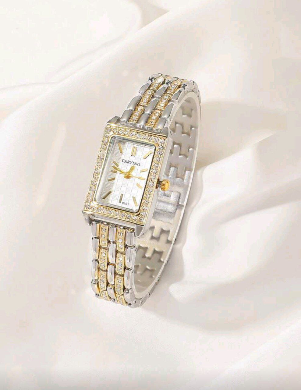 Multicolor Luxury Square Bracelet Watch for Women with Diamond Details