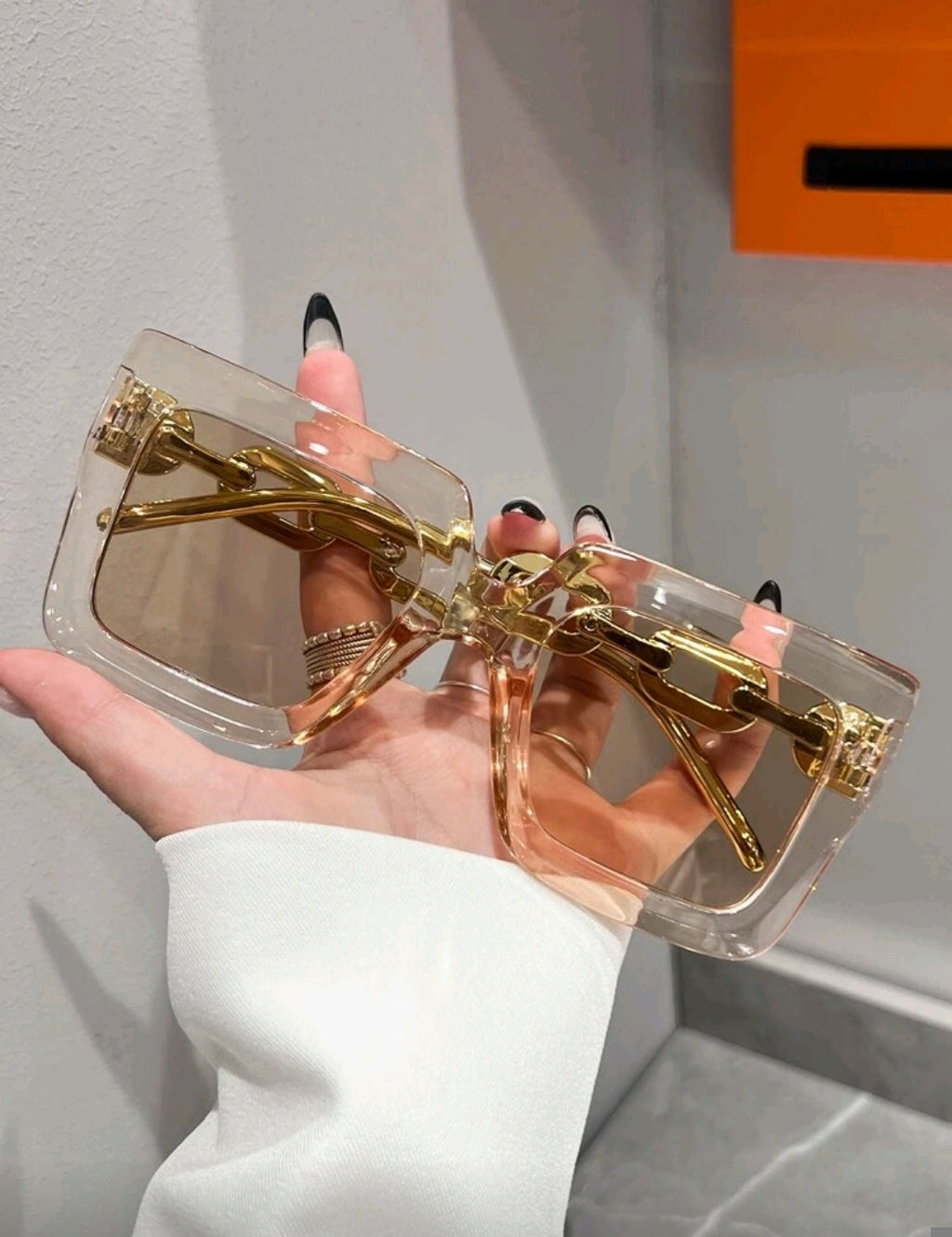Y2K Large Frame Transparent Summer Sunglasses – European & American Style