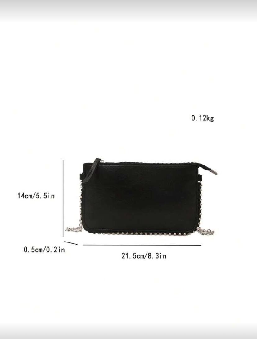 Rectangular PU Leather Phone Crossbody Bag with Chain Strap for Women