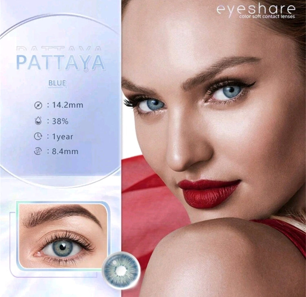 EYESHARE Blue Colored Contact Lenses – 14.2mm, Yearly Use