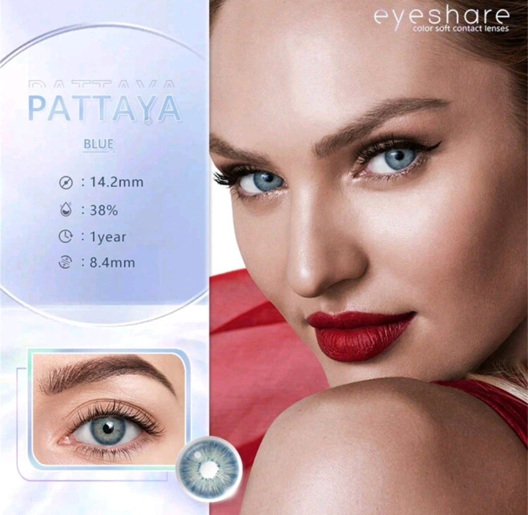 EYESHARE Blue Colored Contact Lenses – 14.2mm, Yearly Use