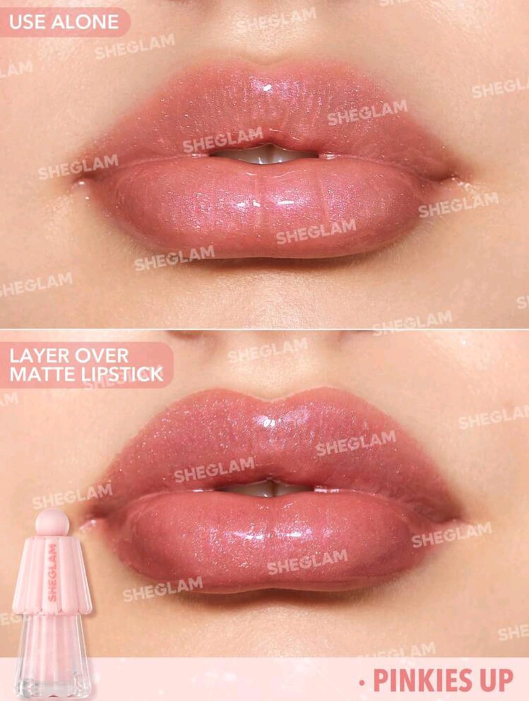 SHEGLAM Jelly Wow Hydrating Lip Oil – Pinkies Up & Grapefruit Glow High-Shine Moisturizing Lip Gloss
