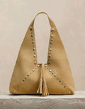 Ladies’ Beige Velvet Shoulder Bag – Daily Commute Style