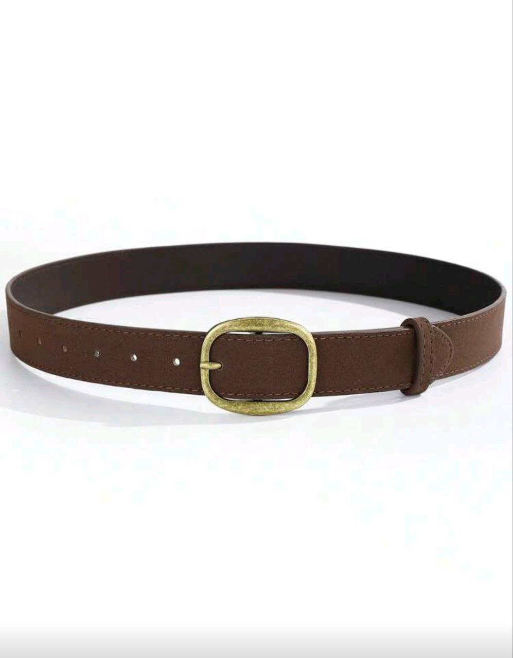 Retro Y2K Style Brown Velvet Leather Belt – Wide Waist Design
