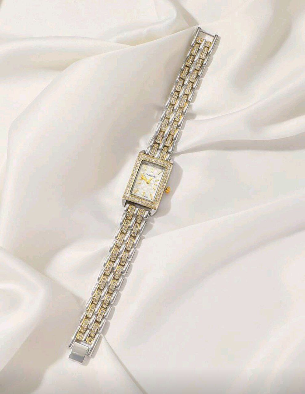 Luxury Square Bracelet Watch for Women with Diamond Details