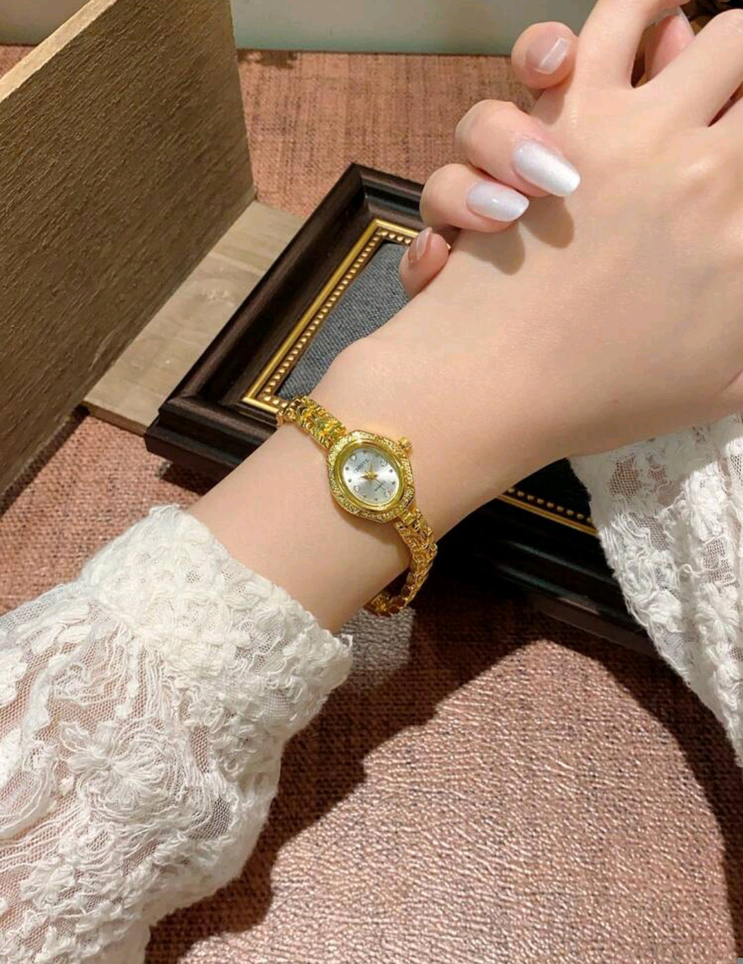 Women’s Elegant Small Dial Quartz Watch – Gold & Silver Strap