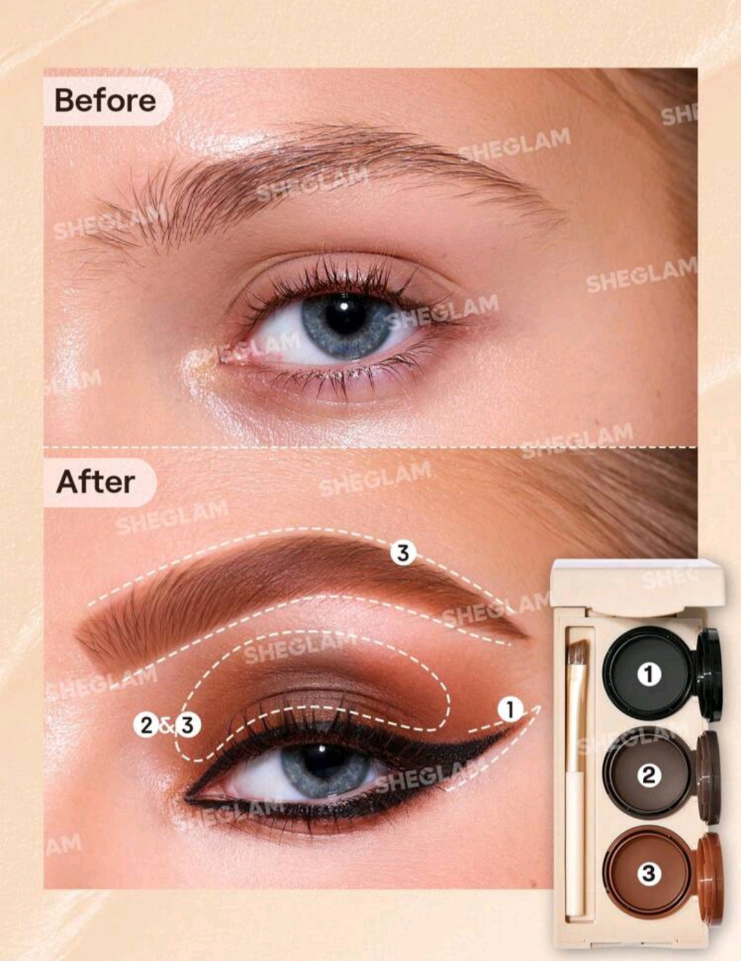 SHEGLAM Streamline Brow & Eyeliner Gel – 3-in-1 Waterproof Definer