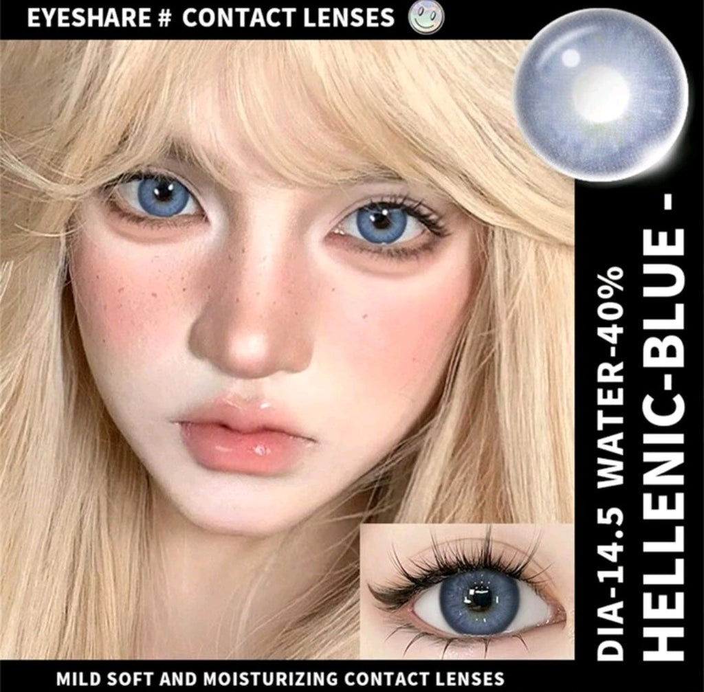 EYESHARE Blue Colored Contact Lenses – 14.5mm Yearly Cosmetic Lenses