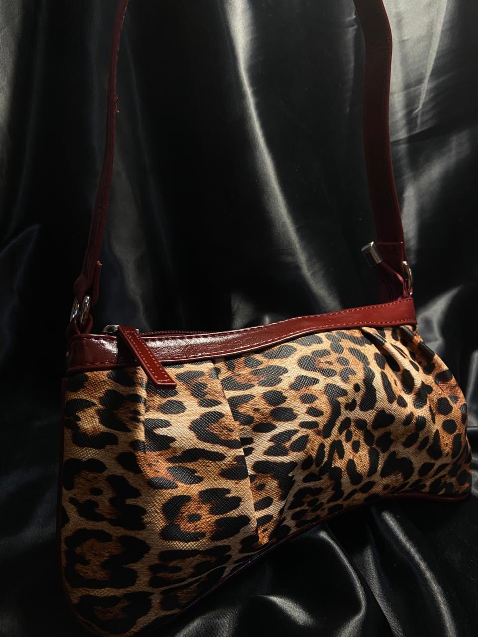 Leopard Print PU Leather Shoulder Bag for Women & Girls