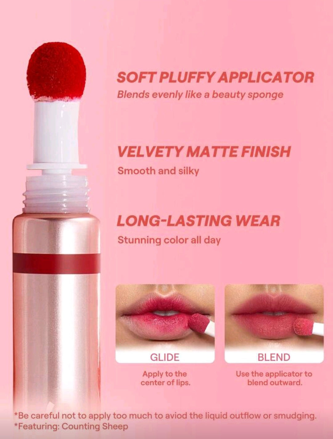 SHEGLAM Pout Pillow Cushion Matte Liquid Lipstick – 40 Winks Long-Lasting Velvet Finish