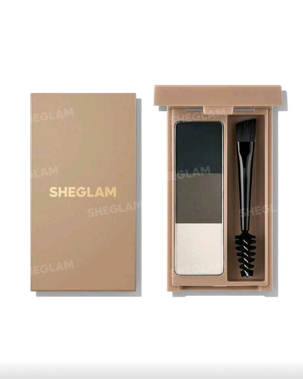 SHEGLAM Puff Brow Palette – Charcoal Soft-Fill Eyebrow Powder Kit