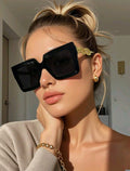Y2K Large Frame Black Summer Sunglasses – European & American Style